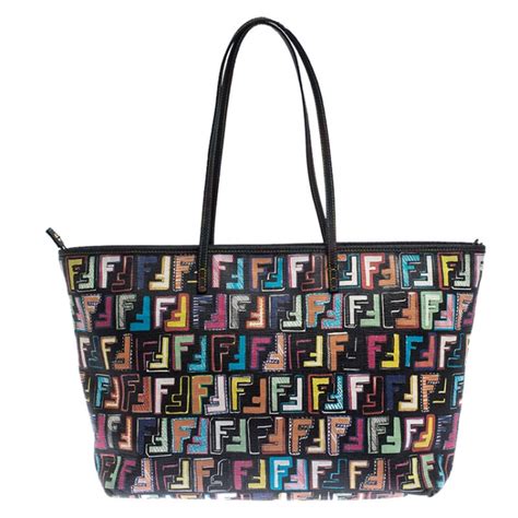 fendi zucca roll tote multicolor palazzo|fendi zucca real real.